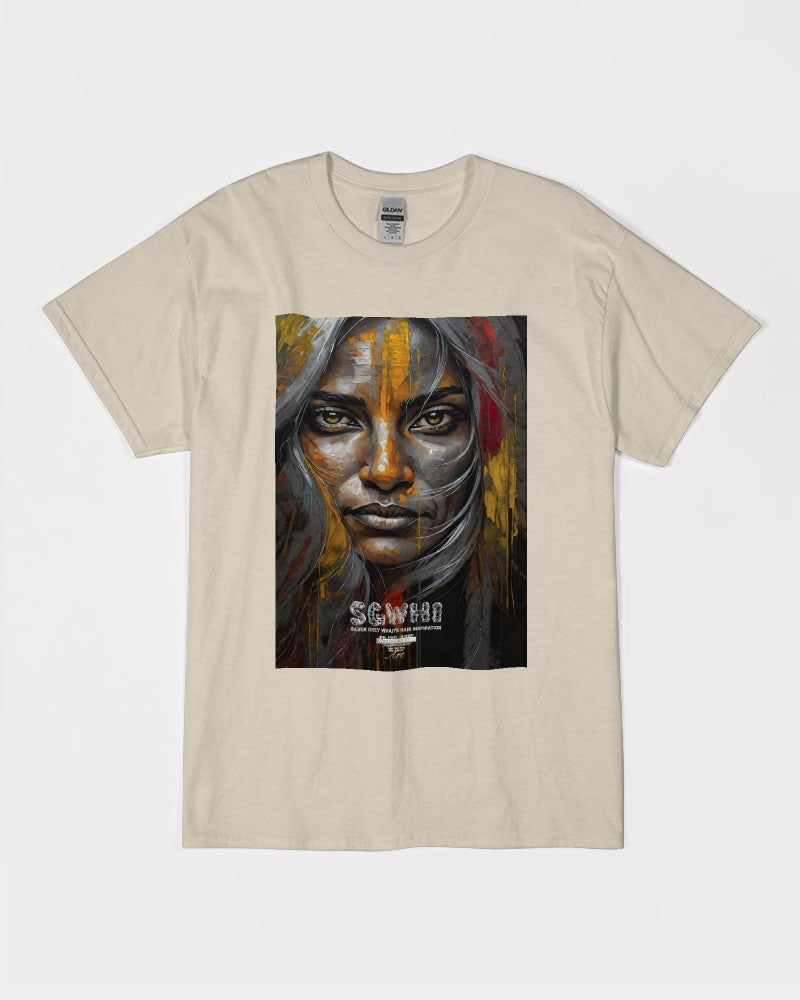 South Asian silver grey white hair sisters portrait Unisex Ultra Cotton T-Shirt | Gildan