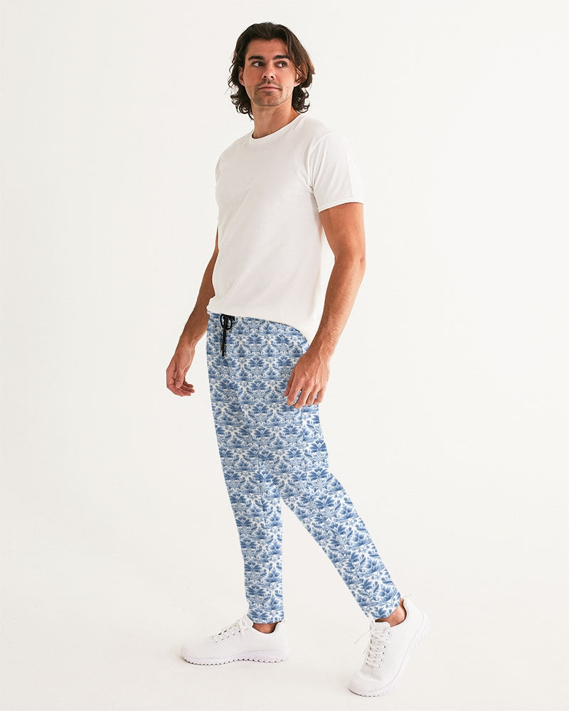 light blue Royal patten Men's All-Over Print Joggers