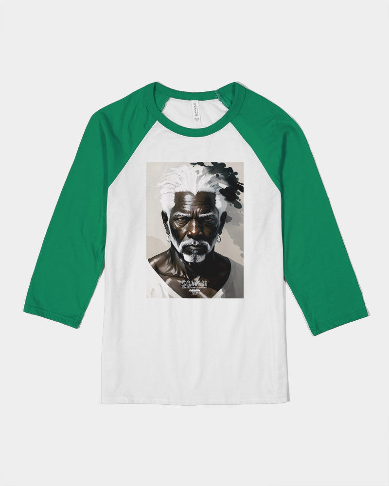 Black silver grey brother Unisex Three-Quarter Sleeve Baseball Tee | Bella + Canvas