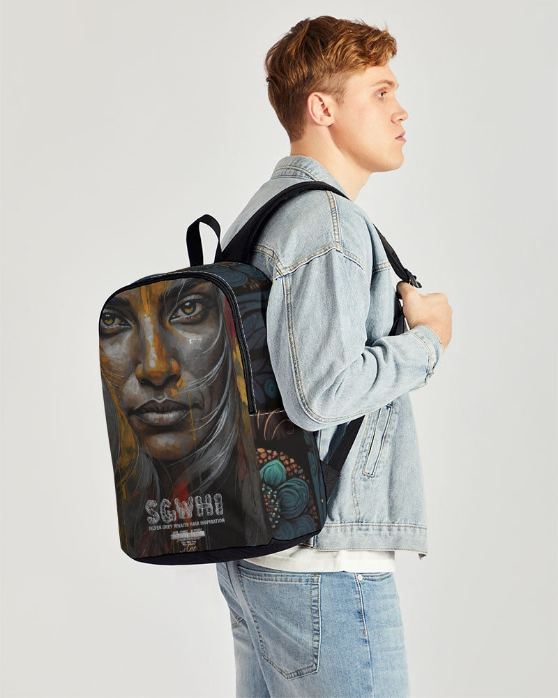 South Asian silver grey white hair sisters portrait Back To Basics School Backpack