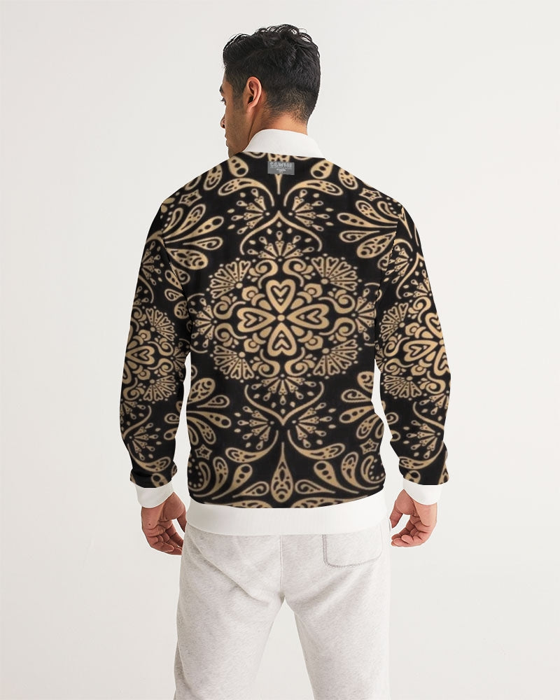 Man of Elegance Men's All-Over Print Track Jacket