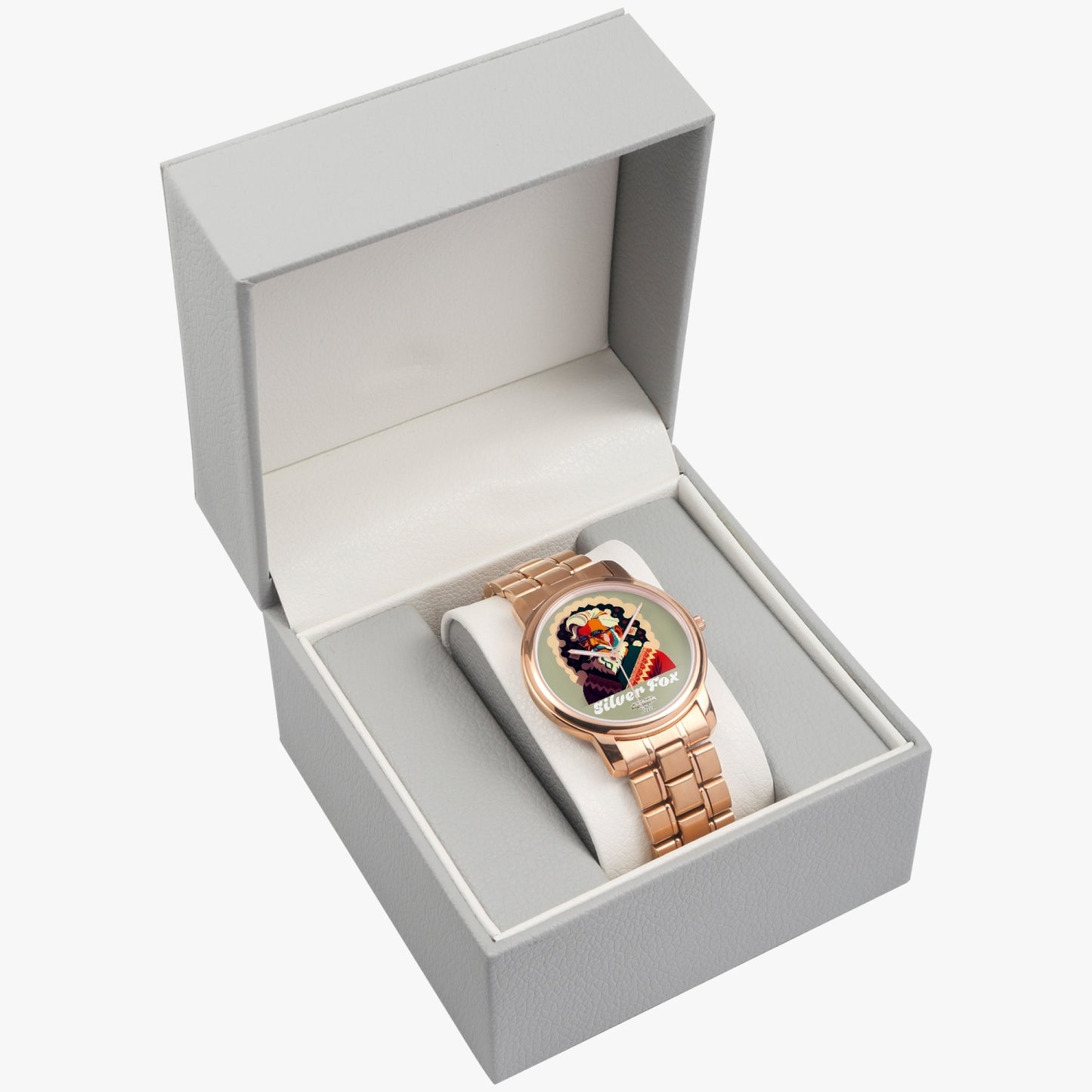 South Asian Silverfox Folding Clasp Type Stainless Steel Quartz Watch