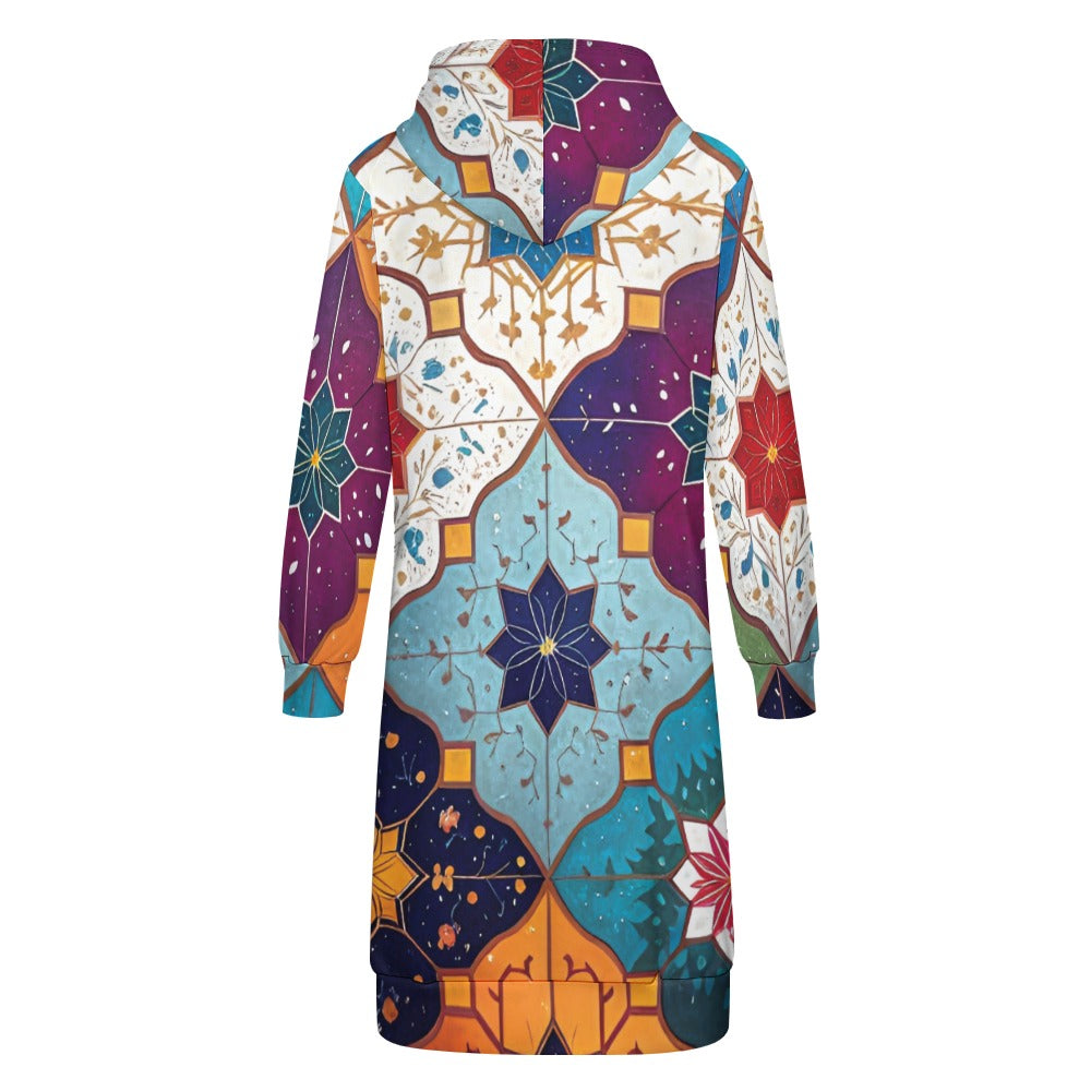 Women's full print long Hoodie