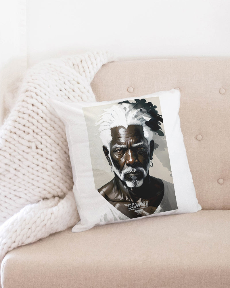 Black silver grey brother Throw Pillow Case 18"x18"