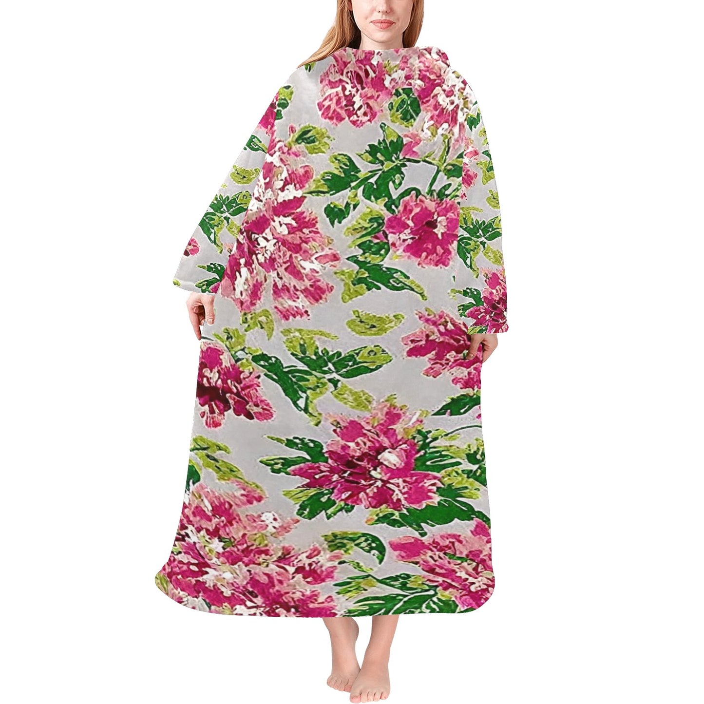 Blanket Robe with Sleeves for Adults