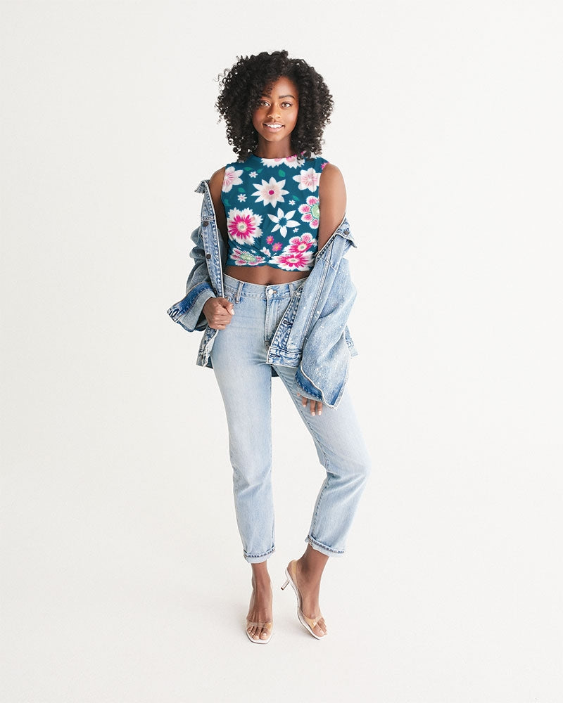 Beautiful floral pattern Women's All-Over Print Twist-Front Tank