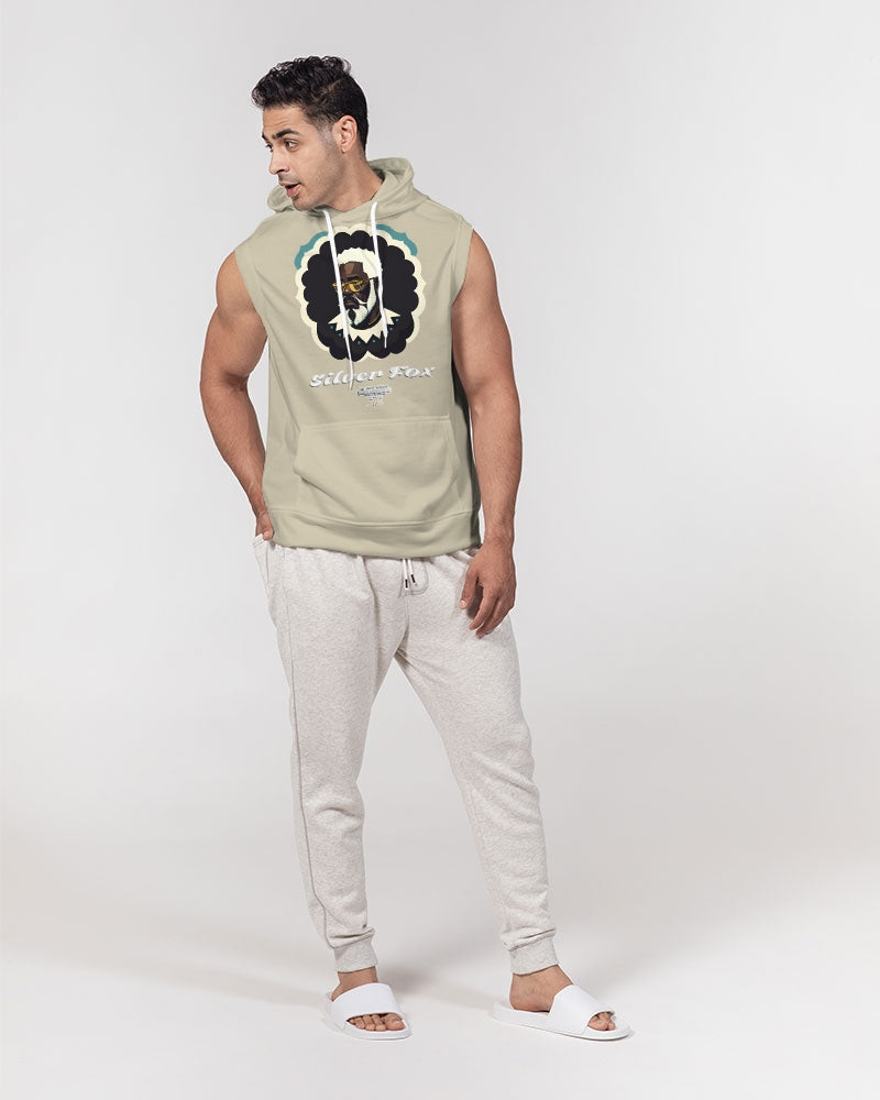 Black gentleman Silverfox Men's Premium Heavyweight Sleeveless Hoodie