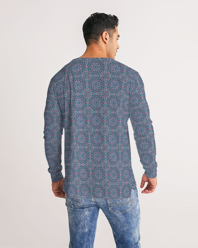 Beautiful mosaic blue pattern Men's Long Sleeve Tee