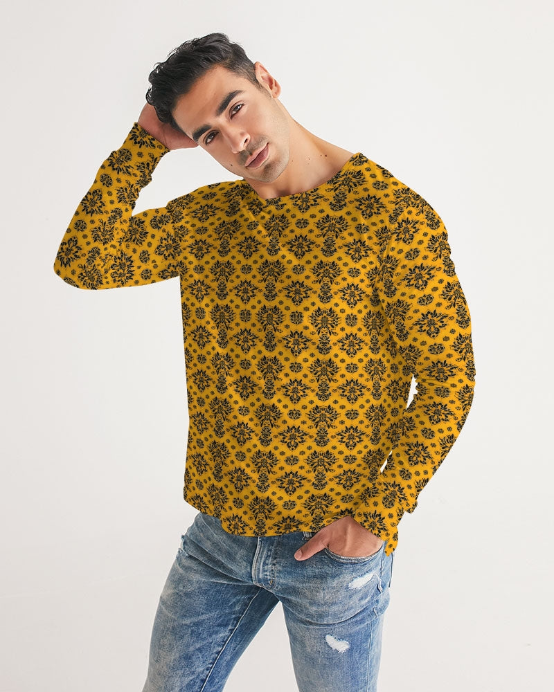 Orange and black royal design Men's Long Sleeve Tee