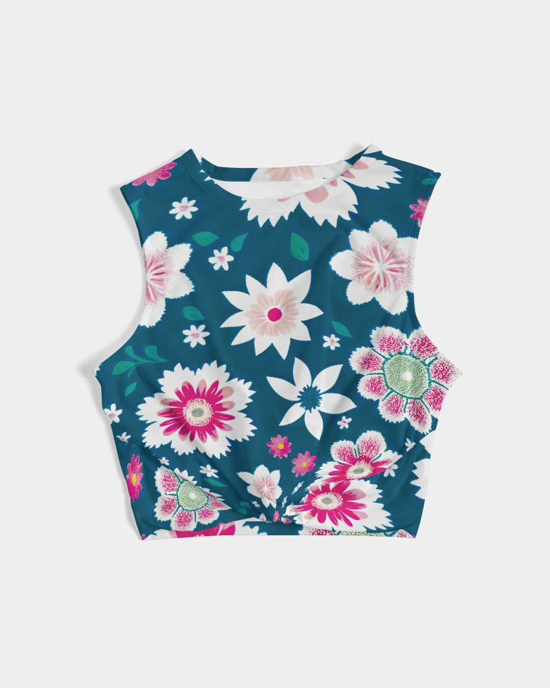 Beautiful floral pattern Women's All-Over Print Twist-Front Tank