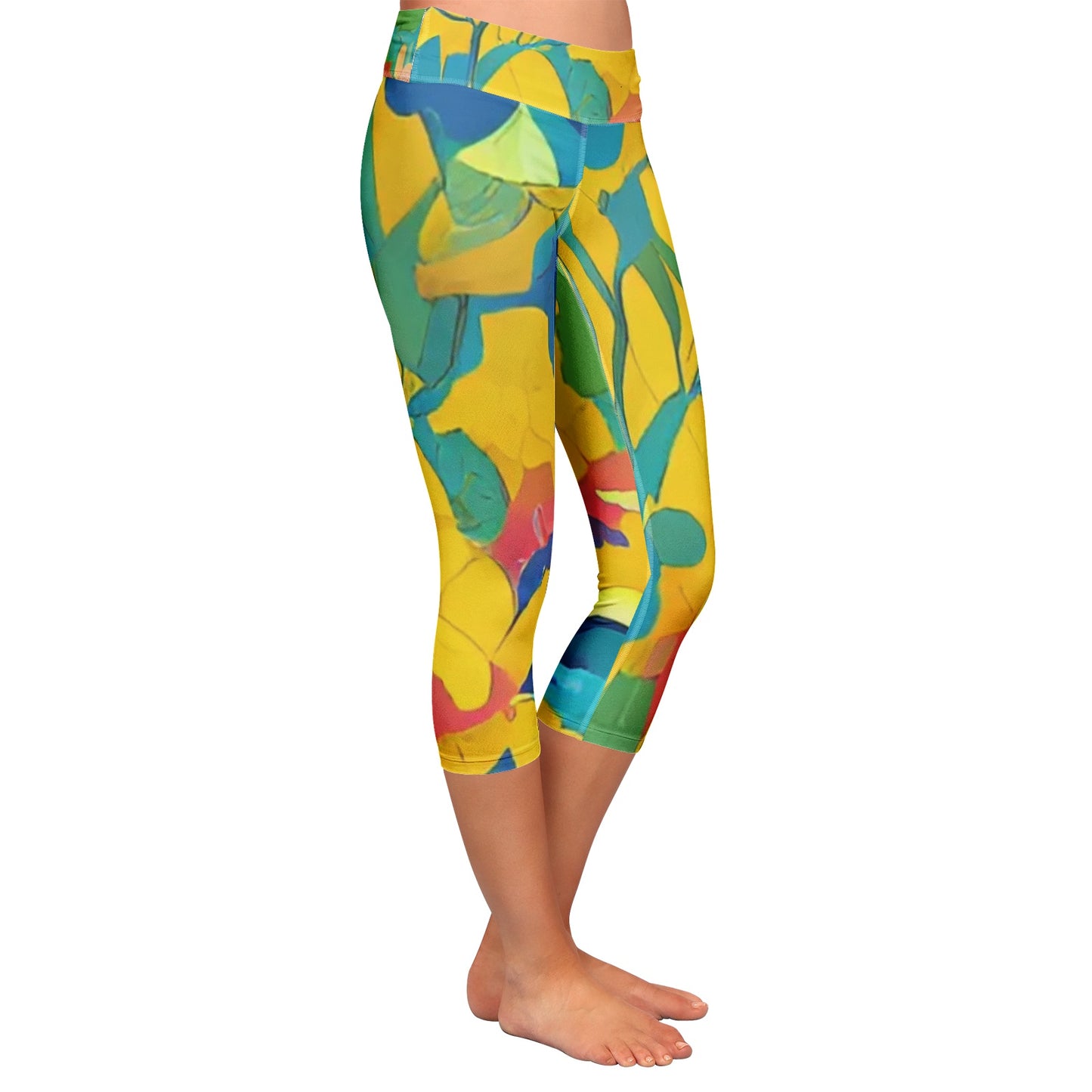 Silver grey white hair inspiration 's All-Over Print Yoga Capri Leggings
