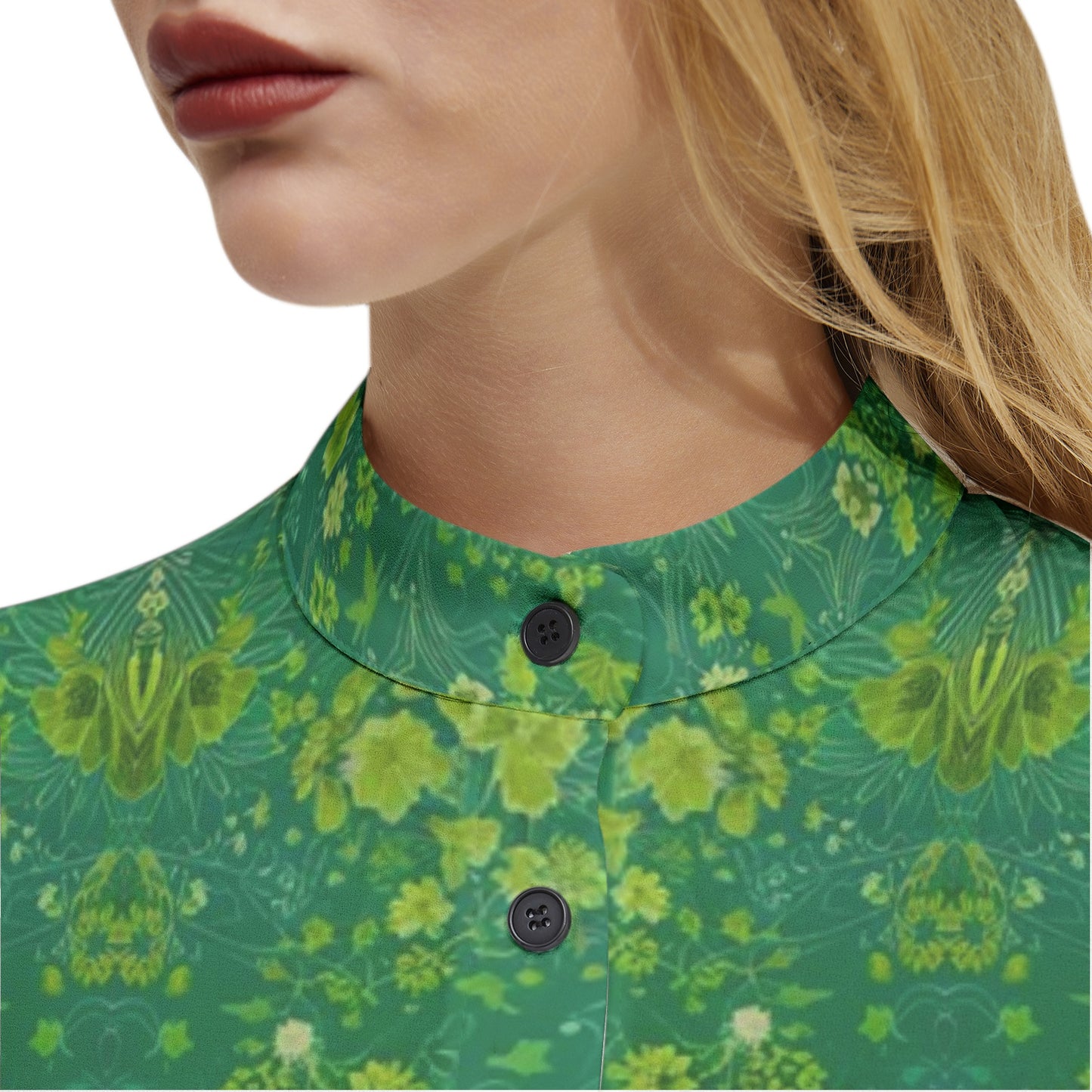 Silver grey white hair inspiration Long Sleeve Button Up Casual Shirt Top