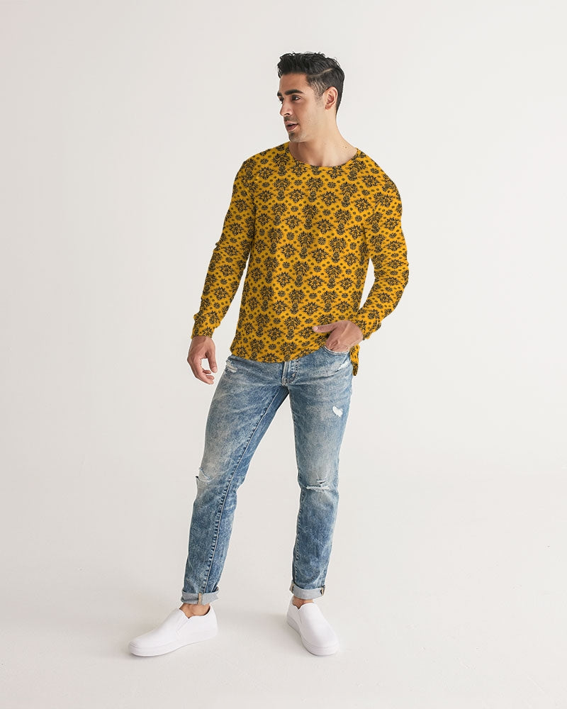 Orange and black royal design Men's Long Sleeve Tee