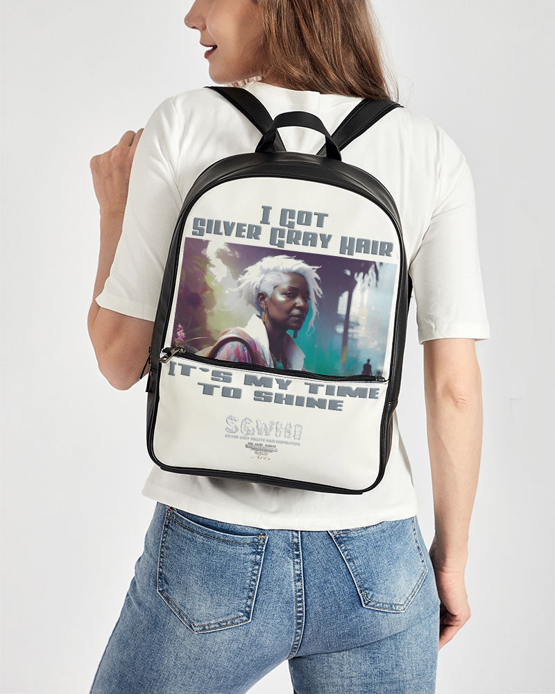 Black sister time to shine Classic Faux Leather Backpack
