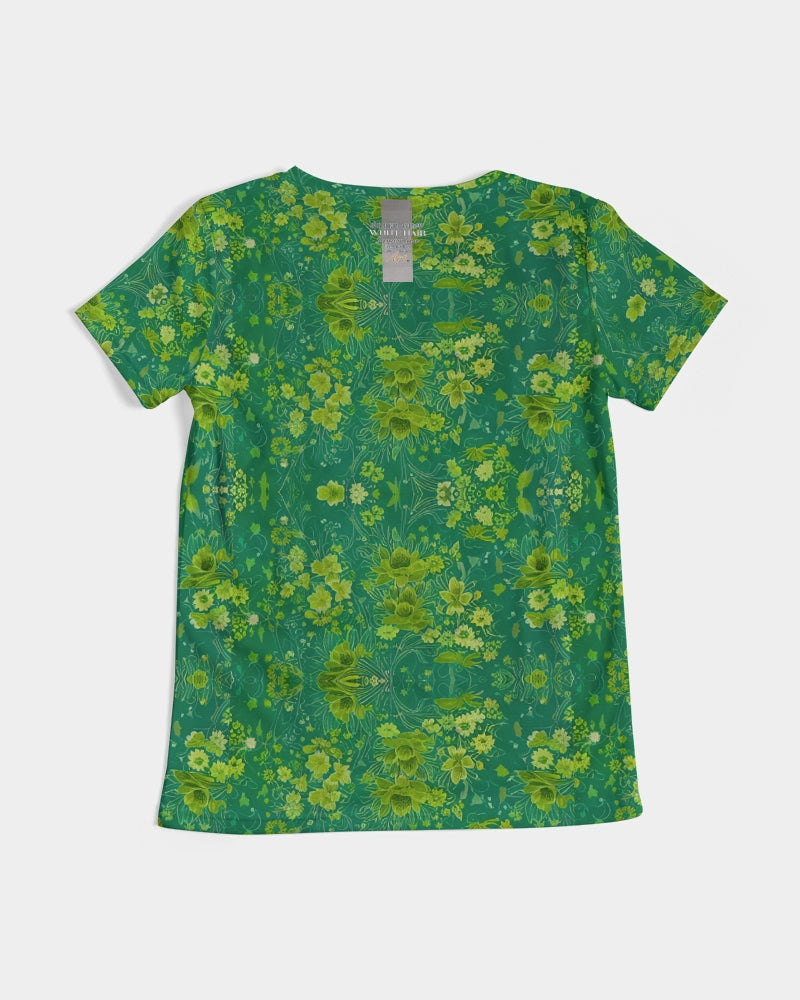 Green lush Repeat pattern Women's V-Neck Tee