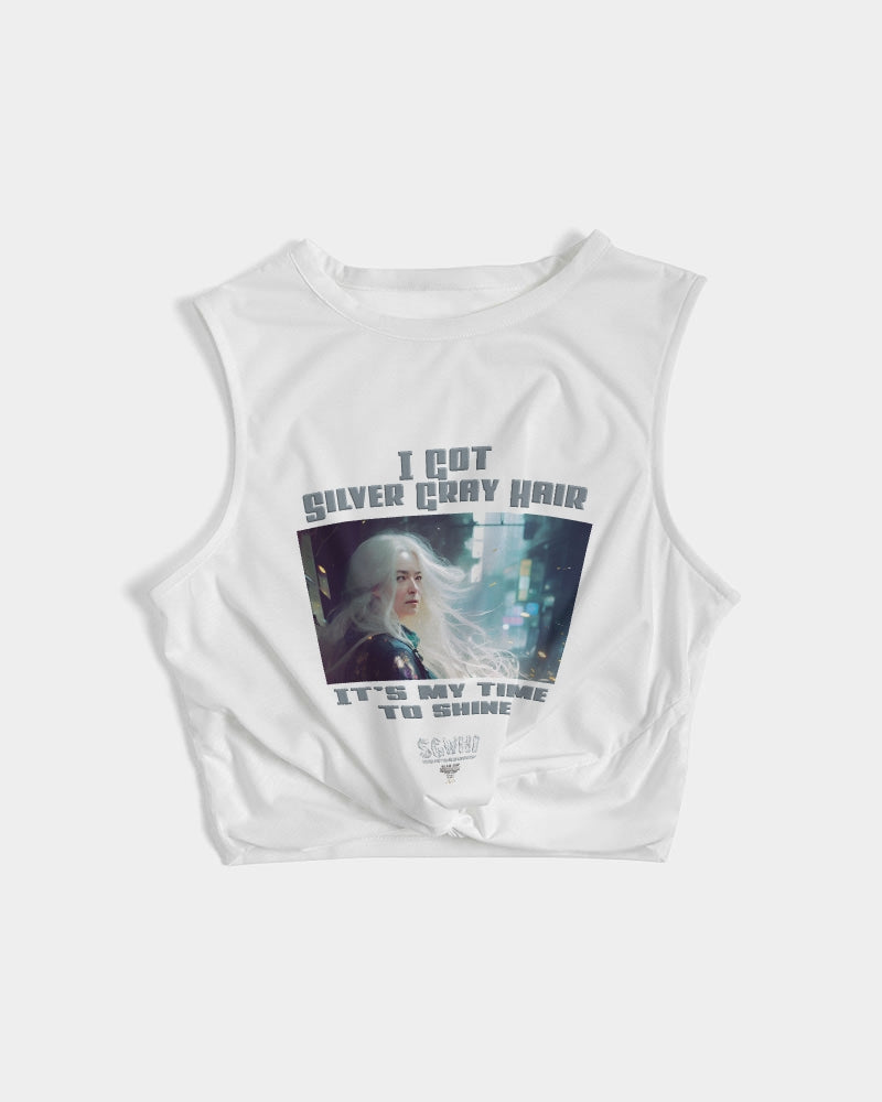 Beautiful white woman my time to shine Women's All-Over Print Twist-Front Tank