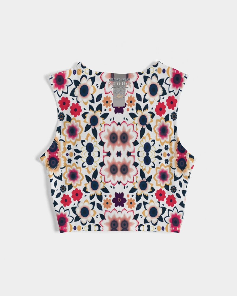 Abstract flower pattern Women's All-Over Print Twist-Front Tank