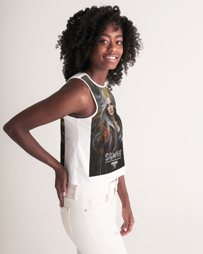 Beautiful white Sister [Part two collection] Women's All-Over Print Cropped Tank