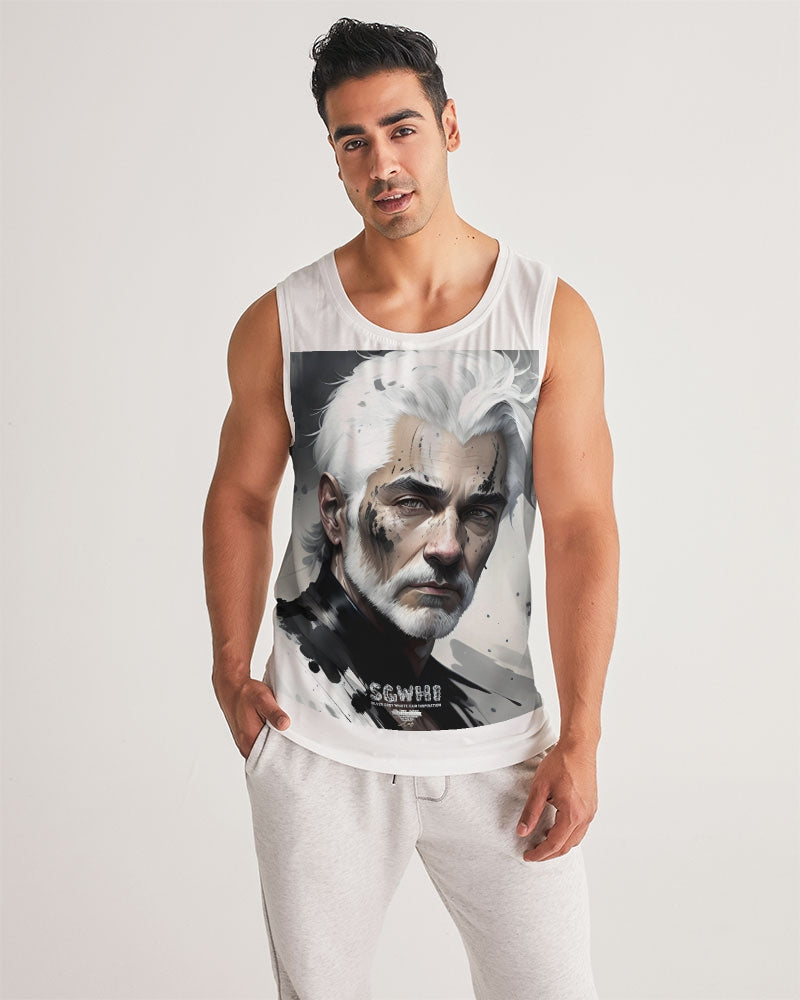 White silver grey fox King Men's All-Over Print Sport Tank