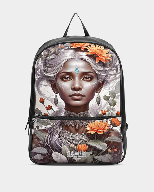 Blossom Indian grey sister Classic Faux Leather Backpack