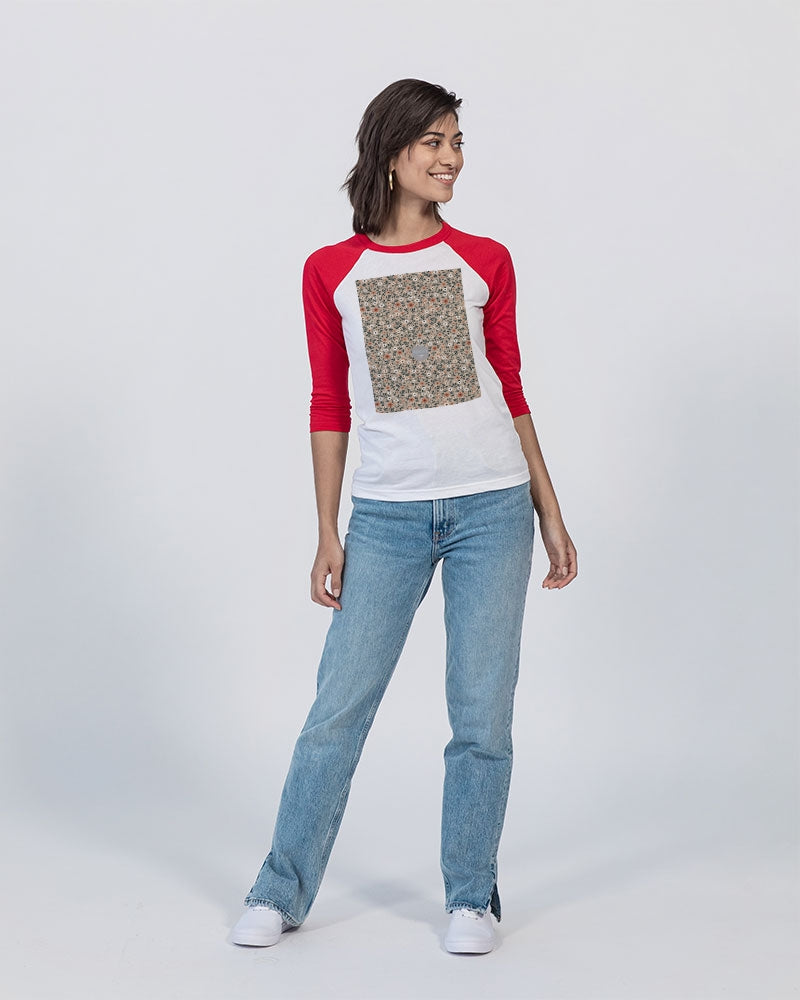 Busy and pretty Unisex Three-Quarter Sleeve Baseball Tee | Bella + Canvas