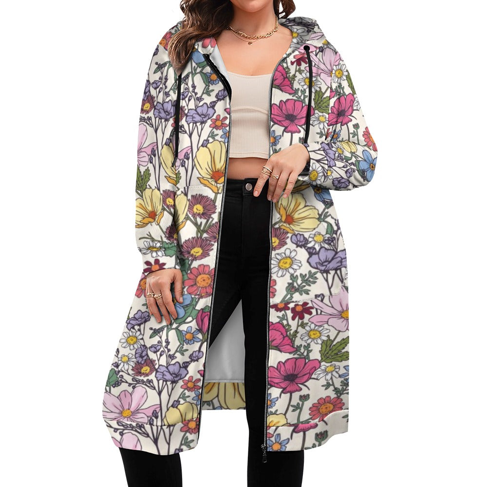 Women's full print long Hoodie