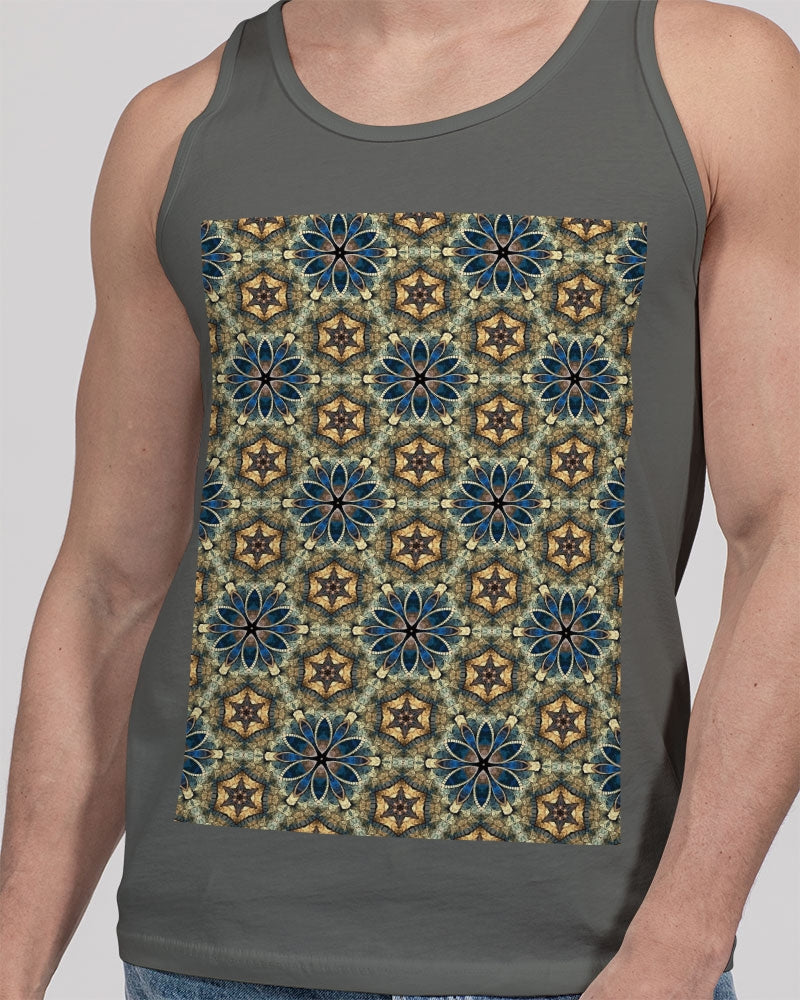 Green & Dark Blue almost star pattern. Unisex Jersey Tank | Bella + Canvas