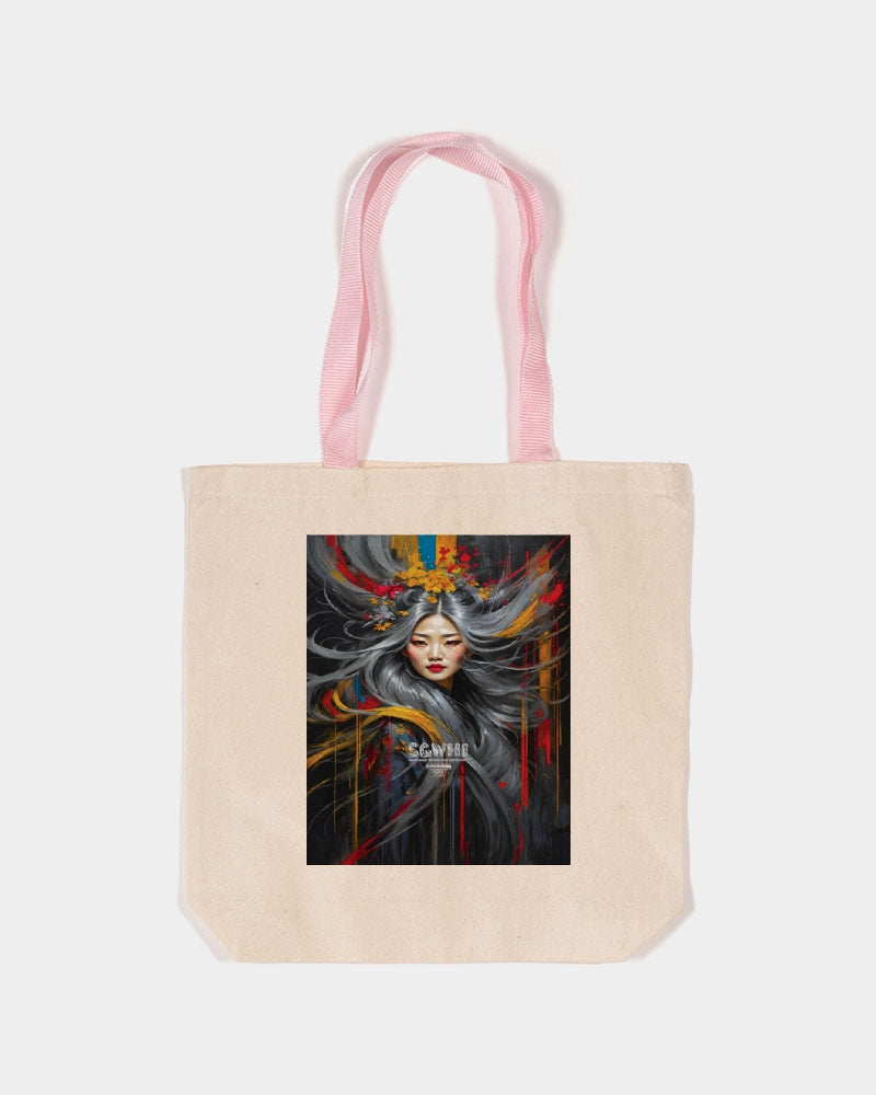 Asian collection [Part 1] Canvas Tote with Contrast-Color Handles | Q-Tees