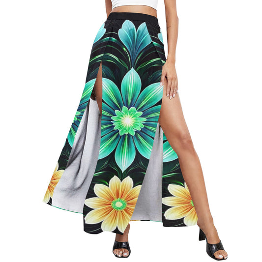 Women's High Slit Long Beach Dress (S40)