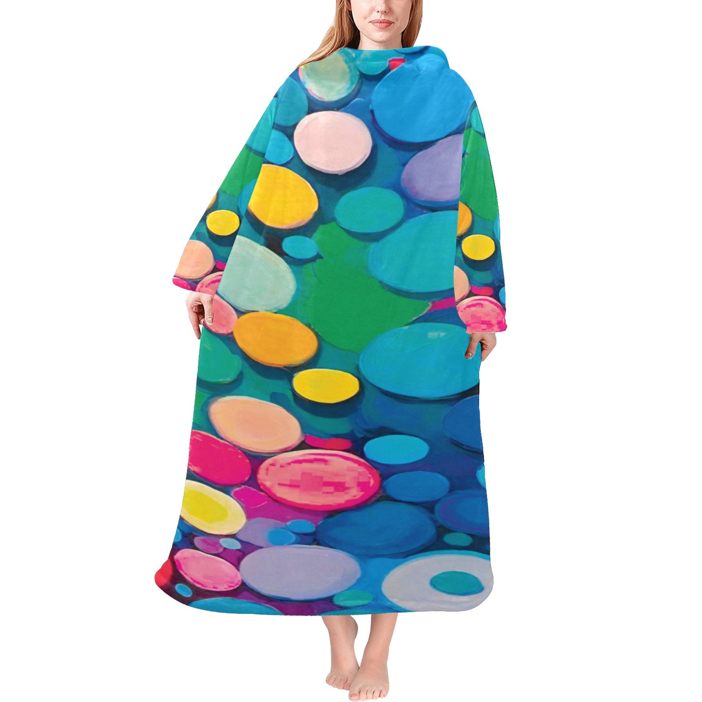 Blanket Robe with Sleeves for Adults