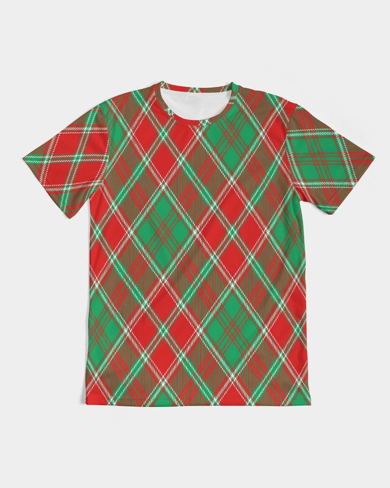 Red & Green cross pattern Men's All-Over Print Tee