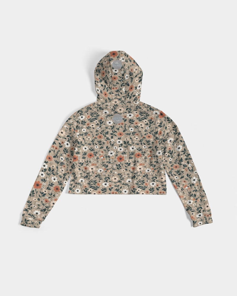 Busy and pretty Women's All-Over Print Cropped Hoodie