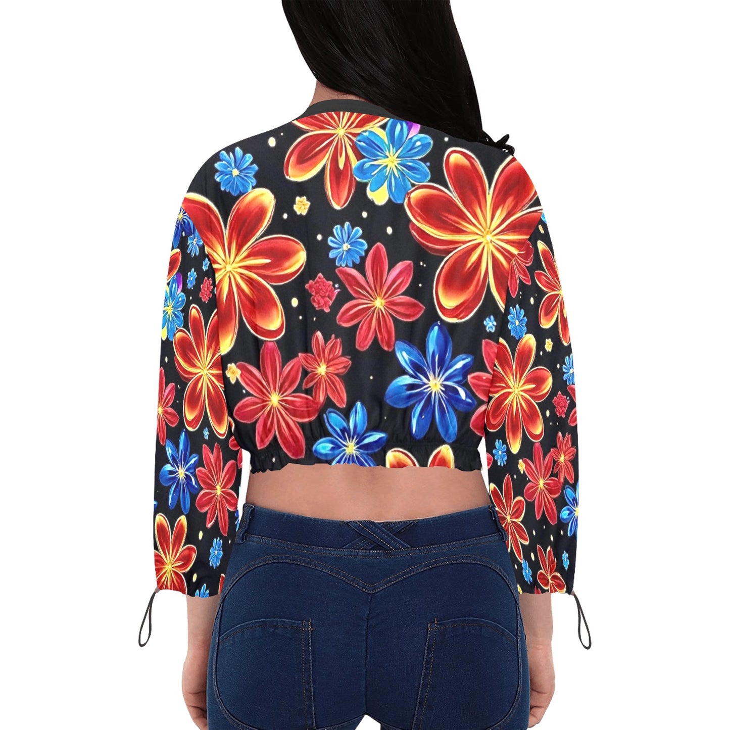 Women's Chiffon Cropped Jacket (Model H30)