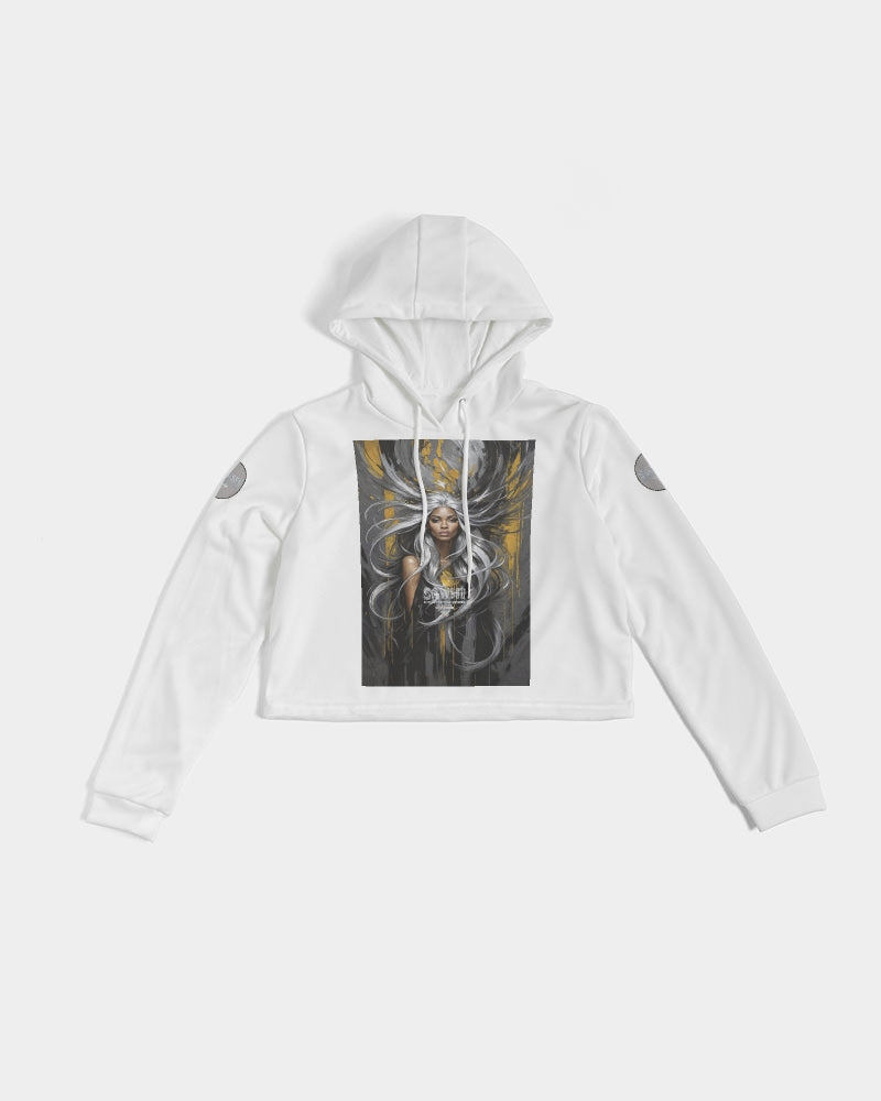 Black Sister Collection [Part 2 ] Women's All-Over Print Cropped Hoodie