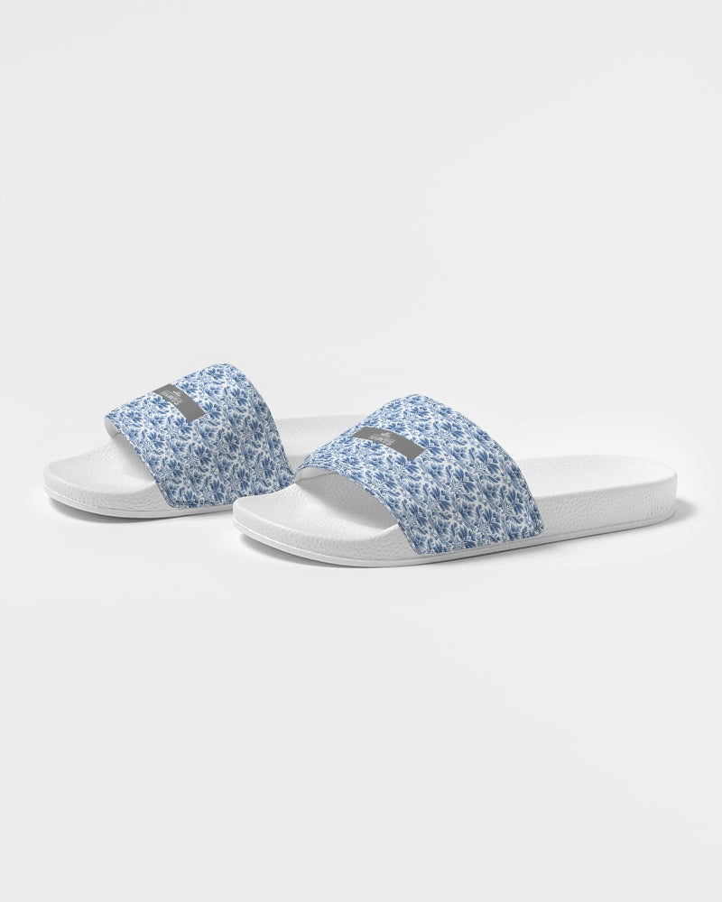 light blue Royal patten  Men's Slide Sandal