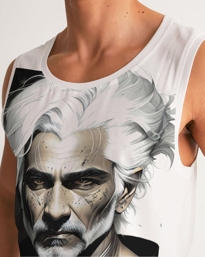 Handsome Silver grey Indian ink Portrait Men's All-Over Print Sport Tank