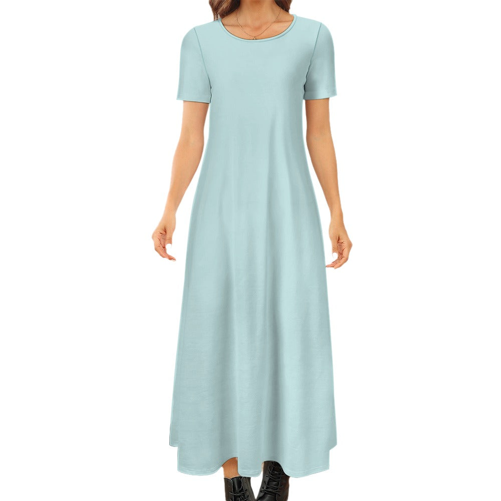 Skylight Round Neck Short Sleeve Dress (No Pockets)