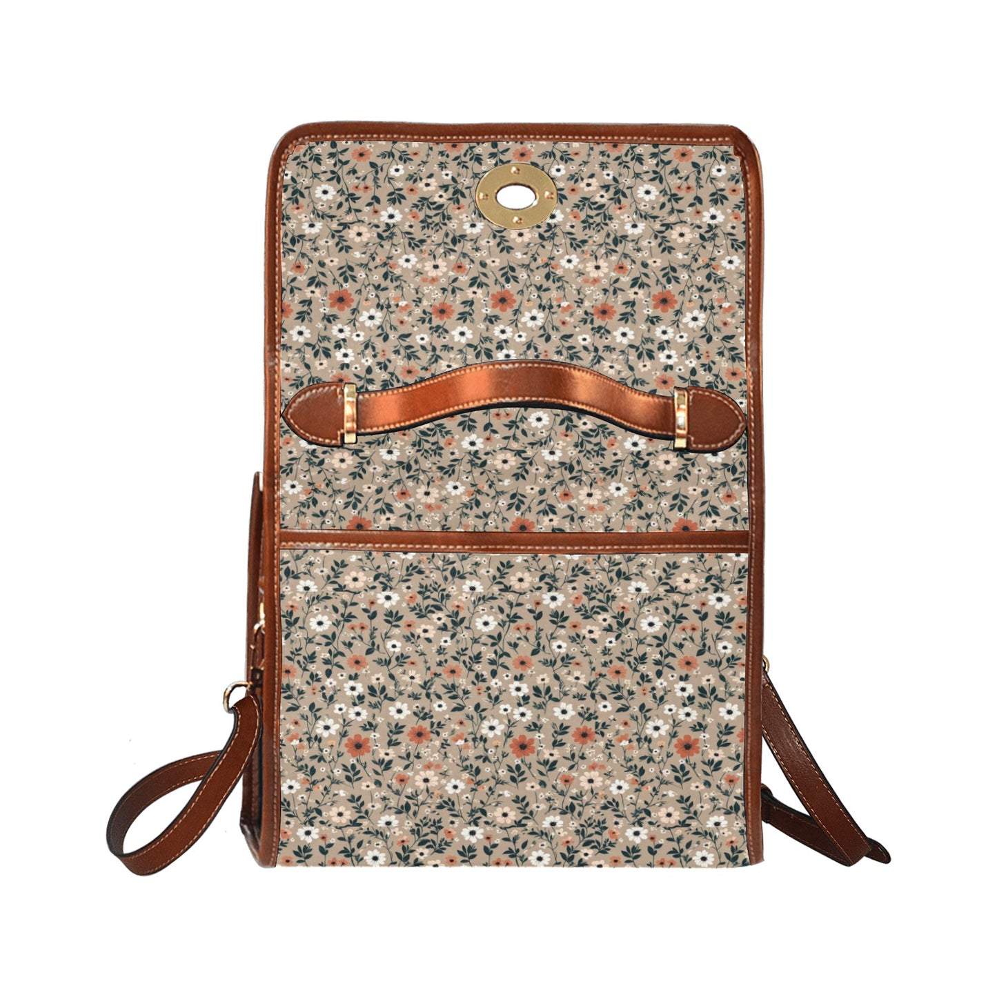 Waterproof Canvas Bag-Brown (All Over Print) (1641)