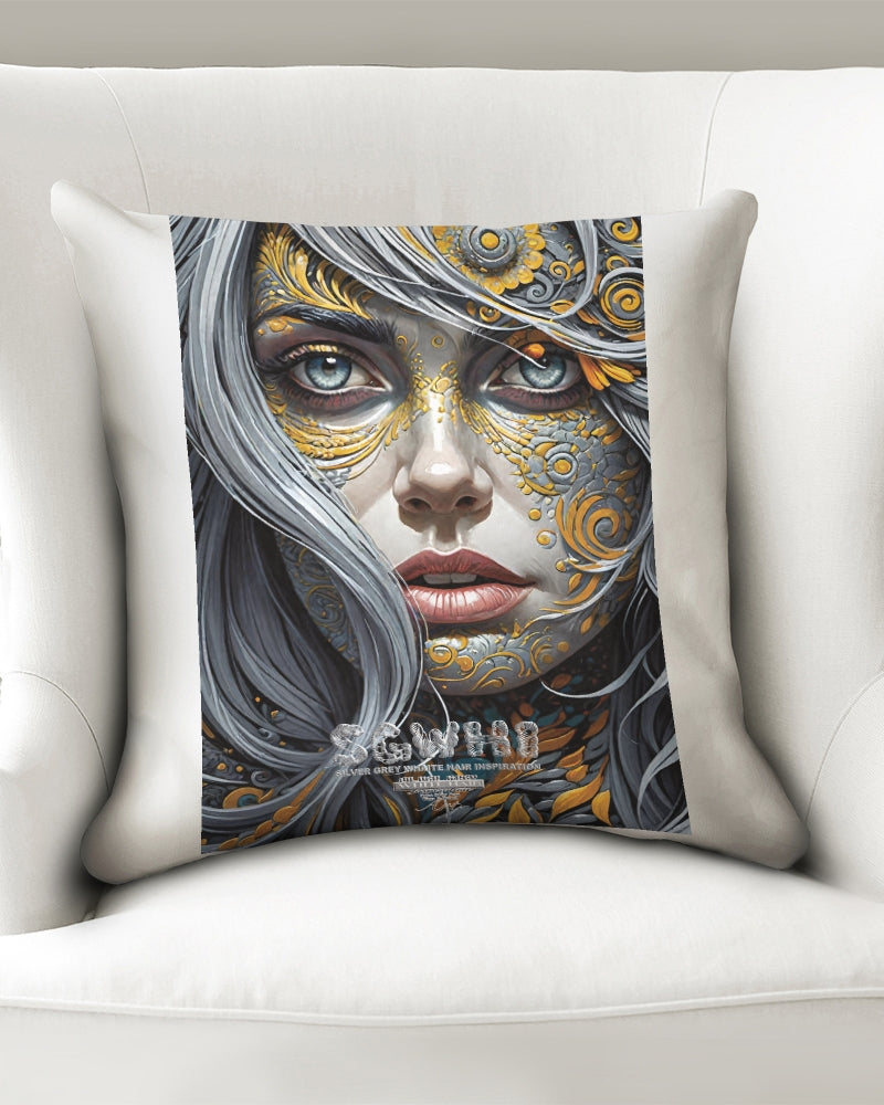 Sweet Silver Yellow Flower Grey Hair sister.[Part three] Throw Pillow Case 18"x18"