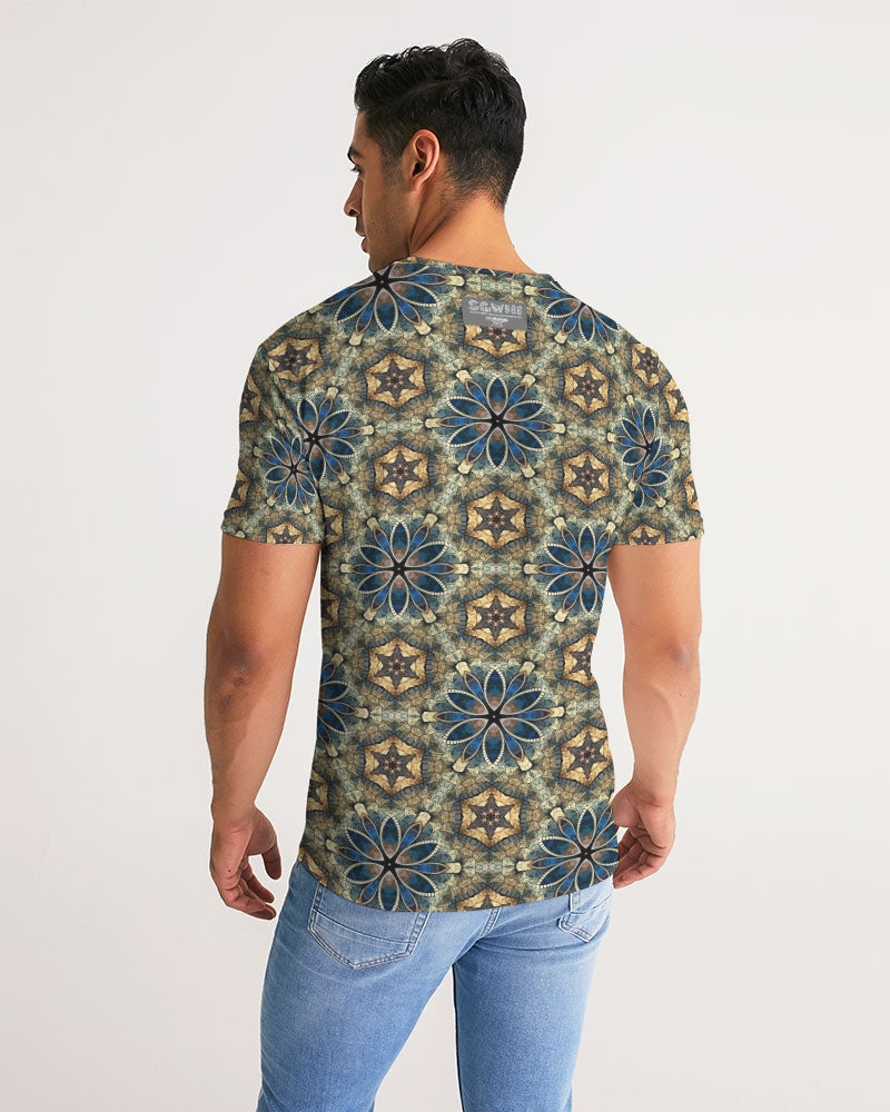 Green & Dark Blue almost star pattern. Men's All-Over Print Tee