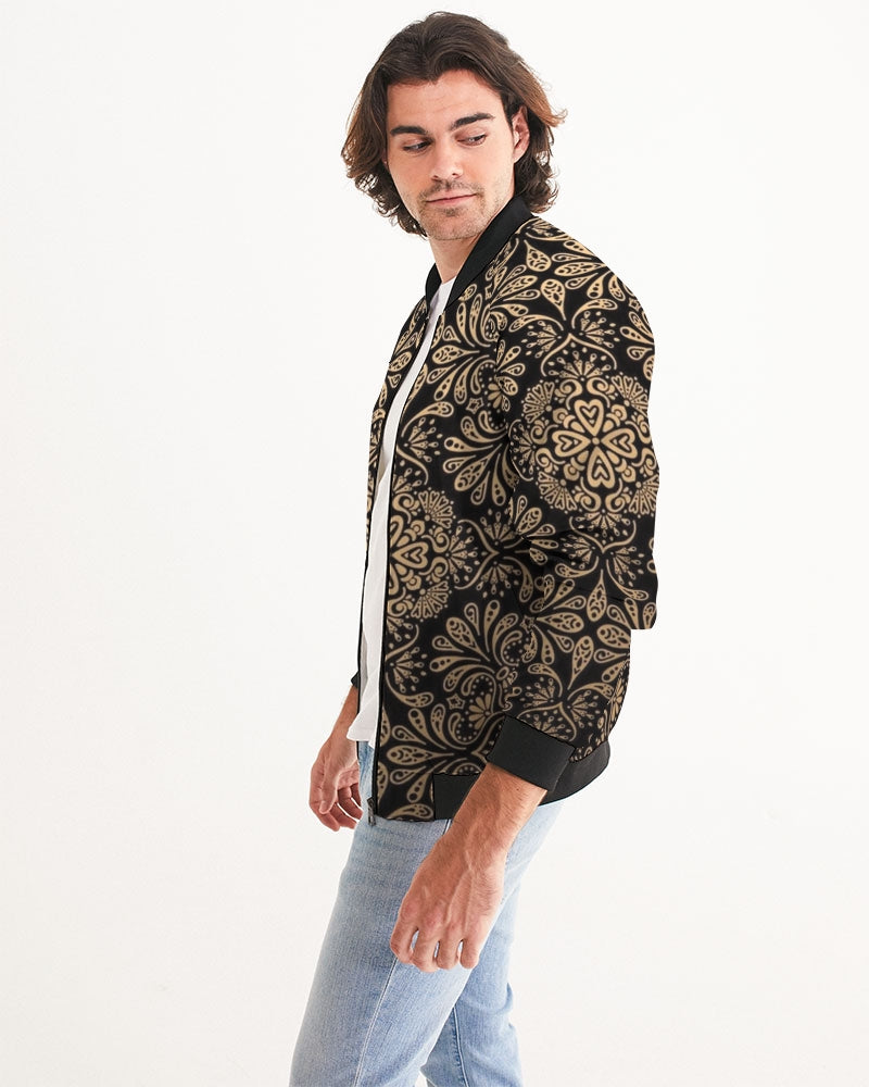 Man of Elegance Men's All-Over Print Bomber Jacket