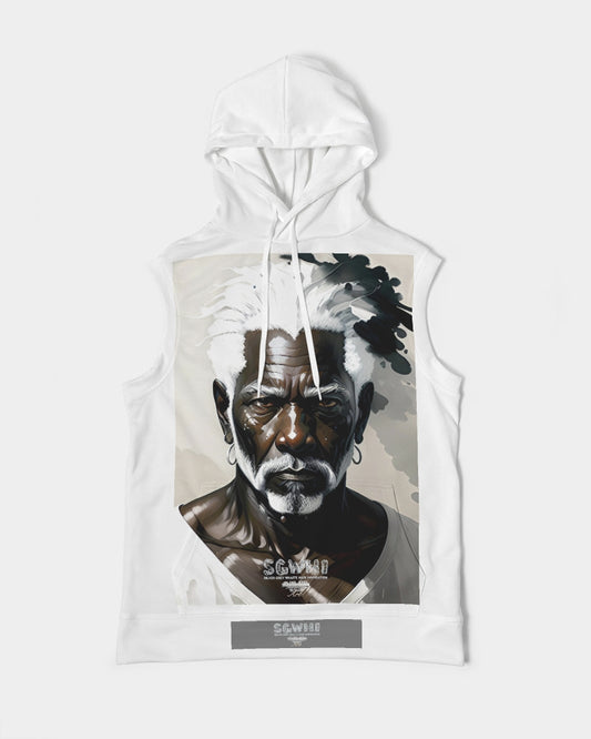 Black silver grey brother  Men's All-Over Print Heavyweight Sleeveless Hoodie