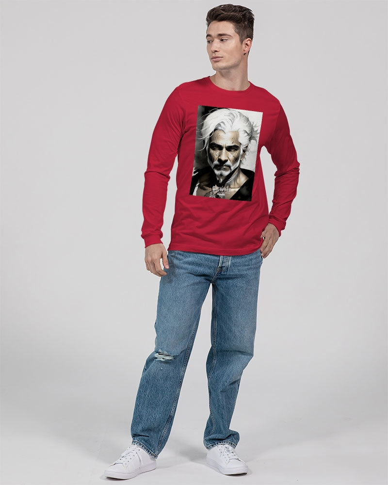 Handsome Silver grey Indian ink Portrait Unisex Jersey Long Sleeve Tee | Bella + Canvas