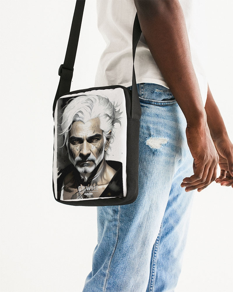 Handsome Silver grey Indian ink Portrait Messenger Pouch