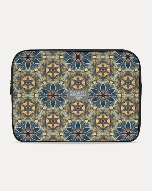 Green & Dark Blue almost star pattern. Laptop Sleeve