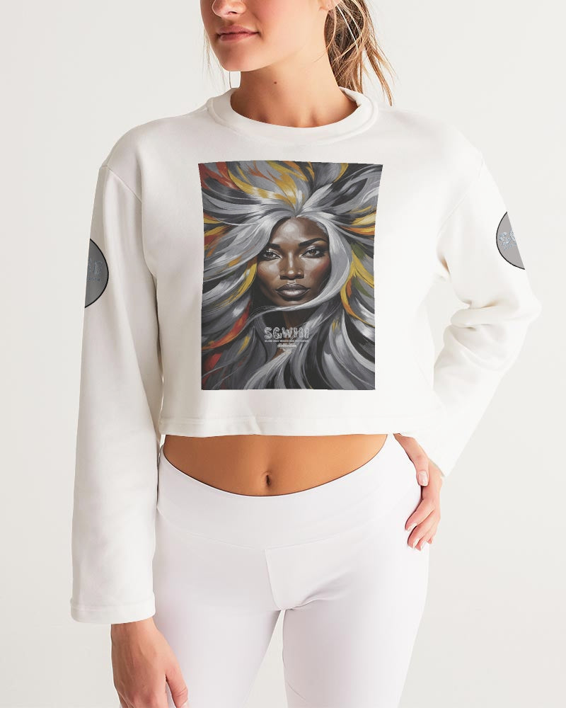 Black Sister Collection [Part 1 ] Women's All-Over Print Cropped Sweatshirt