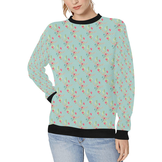 Women's Rib Cuff Crew Neck Sweatshirt (H34)