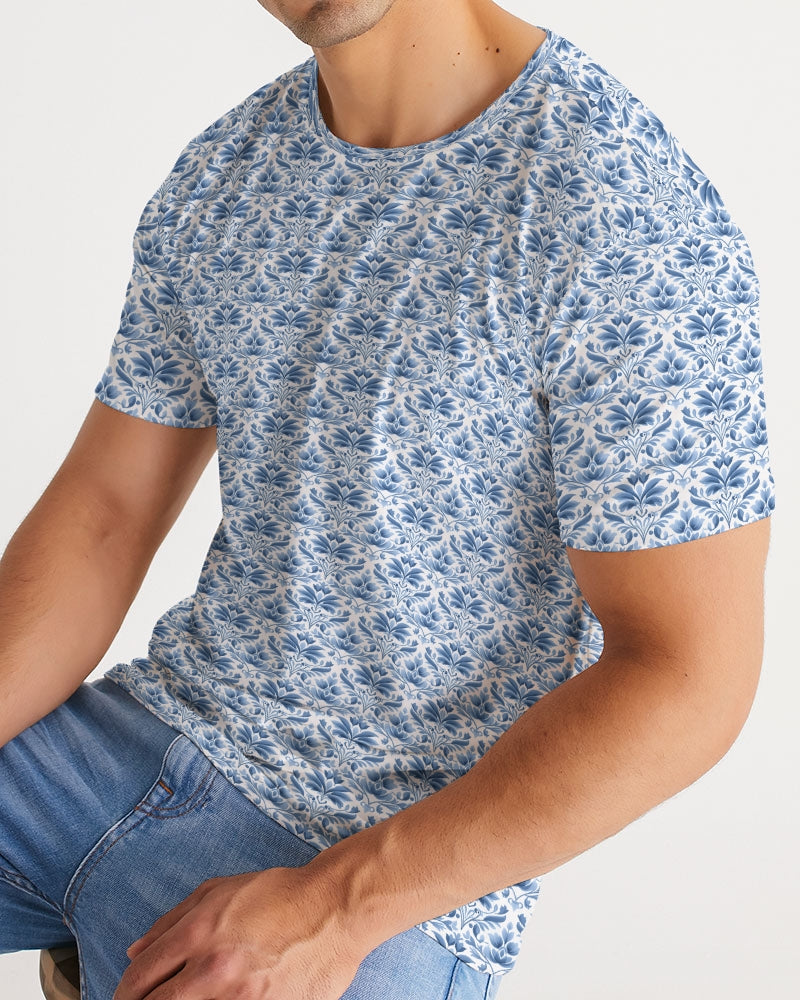 light blue Royal patten  Men's All-Over Print Tee