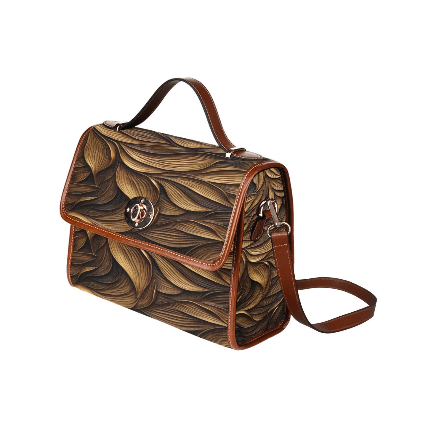 Waterproof Canvas Bag-Brown (All Over Print) (1641)