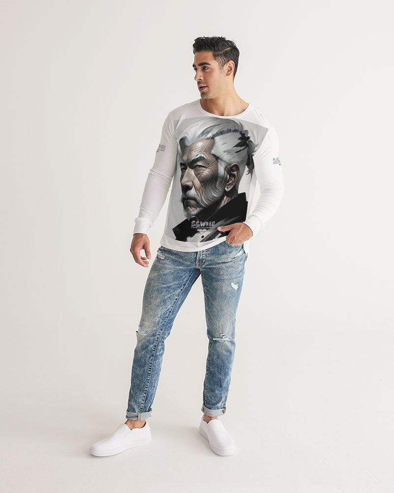 Handsome Asian brother pink painted portrait Men's All-Over Print Long Sleeve Tee